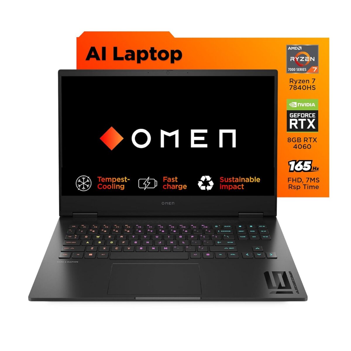 HP OMEN 40.9 cm (16.1) Gaming Laptop 16-xd0020AX, Black - Image 1